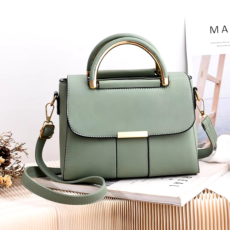 Simple Handbag for Women PU Leather Shoulder Bag Fashion Small Handle Bag Designer Crossbody Bag Daily Lady Shopping Hand Pouch